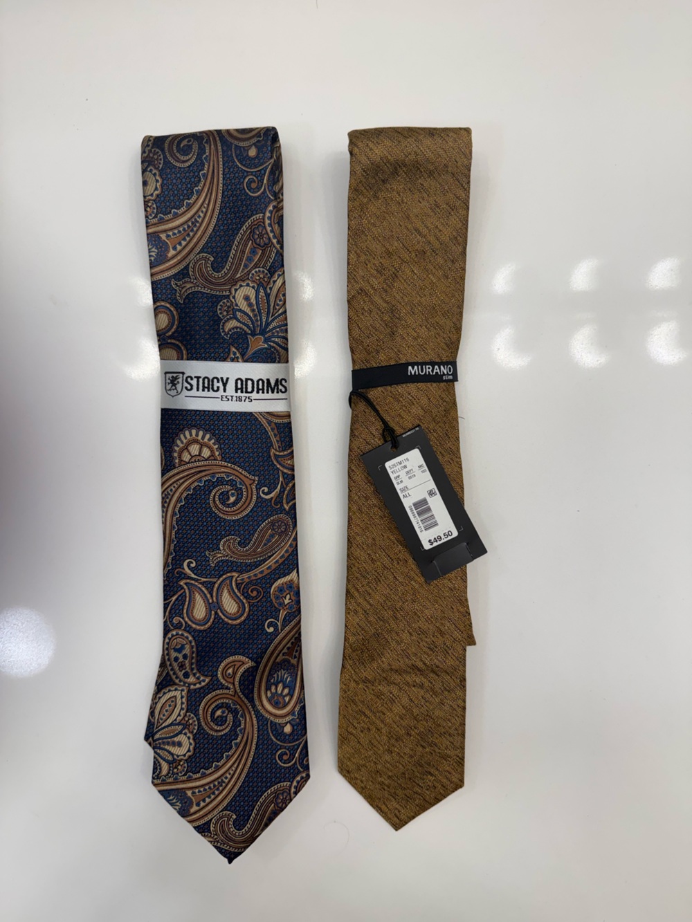 Stacy Adams Paisley Tie & Murano Textured Silk Tie - Men Accessories